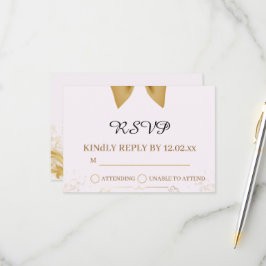 Organic Modern Wedding RSVP Card Kaartje