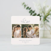 Organic Monogram 2 Photo Holiday Kaart (Staand voorkant)