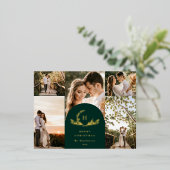 Organic Monogram 5 Foto Folie Feestdagen Briefkaart (Staand Voorkant)