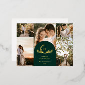 Organic Monogram 5 Foto Folie Feestdagen Briefkaart (Voorkant / Achterkant)