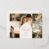 Organic Monogram 5 Foto Folie Feestdagen Briefkaart (Voorkant / Achterkant)