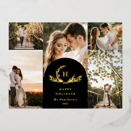 Organic Monogram 5 Foto Folie Feestdagen Briefkaart