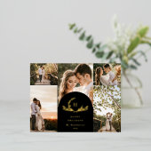 Organic Monogram 5 Foto Folie Feestdagen Briefkaart (Staand Voorkant)