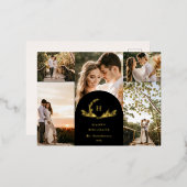 Organic Monogram 5 Foto Folie Feestdagen Briefkaart (Voorkant / Achterkant)