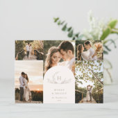 Organic Monogram 5 Photo Holiday Kaart (Staand voorkant)