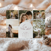 Organic Monogram 5 Photo Holiday Kaart