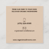 Organic Mushrooms Delivery, Boerderij Square Vierkante Visitekaartje (Achterkant)