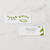 Organic Natural Green Leaf Illustration Mini Visitekaartje (Voorkant / Achterkant)