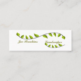 Organic Natural Green Leaf Illustration Mini Visitekaartje