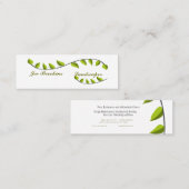 Organic Natural Green Leaf Illustration Mini Visitekaartje (Voorkant / Achterkant)