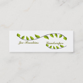Organic Natural Green Leaf Illustration Mini Visitekaartje