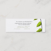 Organic Natural Green Leaf Illustration Mini Visitekaartje (Achterkant)