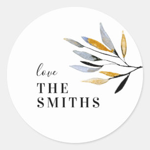 Organic Natural Kerstfeestay Round Sticker