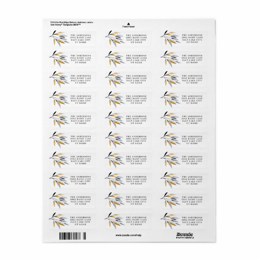 Organic Natural Kerstvakanay Address Label (Full Sheet)