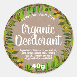Organic Natural Leaves en Kraft Lip Balms Labels