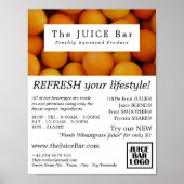 Organic Oranges, Juice Bar Advertising Poster (Voorkant)