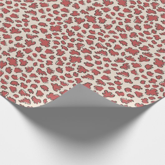 Organic Petal Terrazzo | Modern Faded Rust Red Cadeaupapier (Hoek)