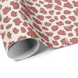 Organic Petal Terrazzo | Modern Faded Rust Red Cadeaupapier