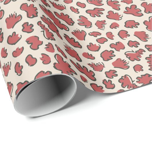 Organic Petal Terrazzo | Modern Faded Rust Red Cadeaupapier (Rol Hoek)