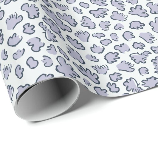 Organic Petal Terrazzo | Modern Pale Periwinkle  Cadeaupapier (Rol Hoek)