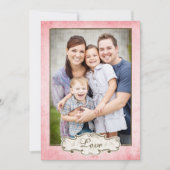 Organic Pink Grunge Double Sided Photo Holiday Feestdagenkaart (Voorkant)