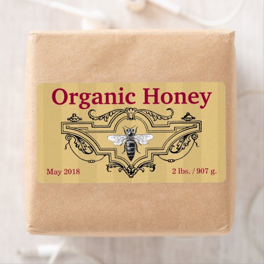 Organic Queen Bee Stripes Etiket (Insitu)