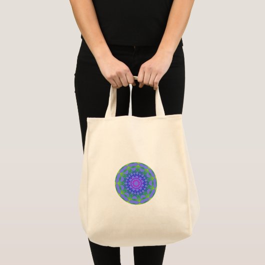 Organic Rainbow Mandala Tribal Grocery Bag Tas (Voorkant (product))