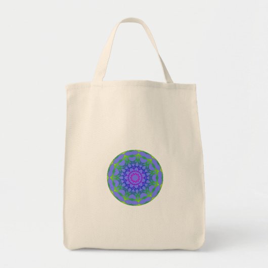 Organic Rainbow Mandala Tribal Grocery Bag Tas (Voorkant)