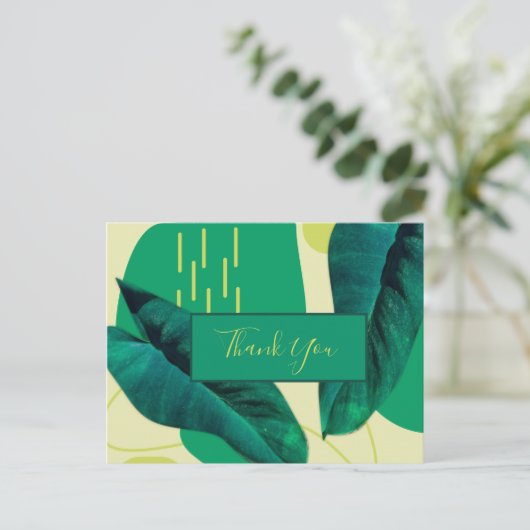 Organic Realistic Leaf Collage Greenery Briefkaart (Staand voorkant)