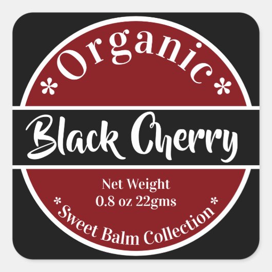 Organic Red White Cherry Beauty Vierkante Sticker (Voorkant)