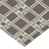 Organic Sage Chocolate Greek Key Pattern Korte Tafelloper (Hoek)