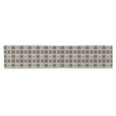 Organic Sage Chocolate Greek Key Pattern Korte Tafelloper (Horizontaal)