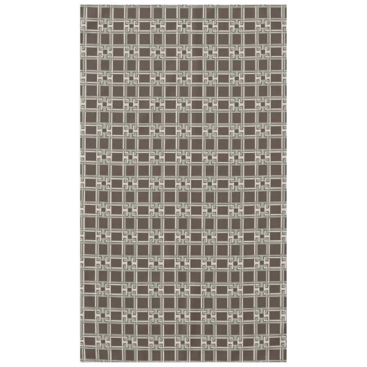 Organic Sage Chocolate Greek Key Pattern Tafelkleed (Voorkant)