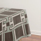 Organic Sage Chocolate Greek Key Pattern Tafelkleed (Voorbeeld)
