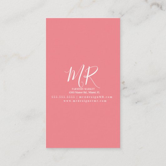 Organic Smoothies Art Healthy Drinken Milk Shakes Visitekaartje (Achterkant)