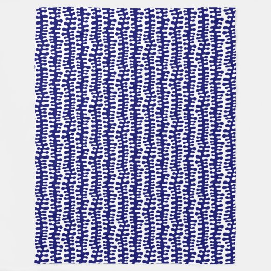 Organic Stripes - Deep Navy Fleece Deken (Voorkant)