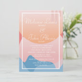 Organic Sunset Dream Ocean Wave Wedding Kaart (Staand voorkant)