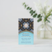 Organic Tapestry Gold Blue Visitekaartje (Staand voorkant)