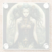 Organic Tech Woman Fantasy Sci-Fi Glazen Onderzetter (Achterkant)