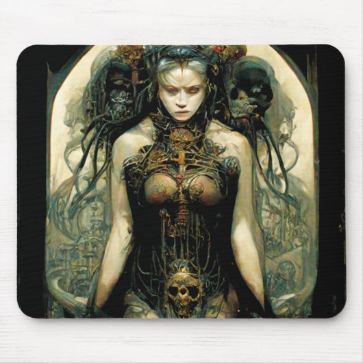 Organic Tech Woman Fantasy Sci-Fi Muismat (Voorkant)