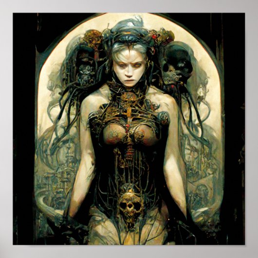 Organic Tech Woman Fantasy Sci-Fi Poster (Voorkant)