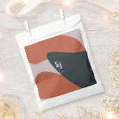 Organic Terracotta Blue Blush Wedding Bedankzakje (Geknipt)