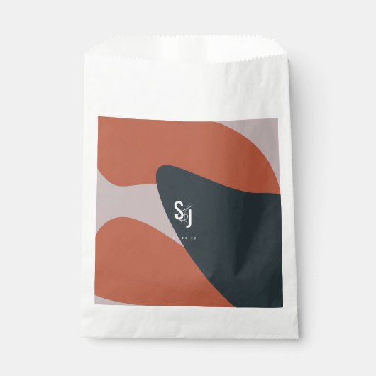 Organic Terracotta Blue Blush Wedding Bedankzakje (Voorkant)