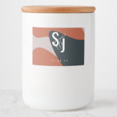 Organic Terracotta Blue Blush Wedding Voedselcontainer Etiket (Voorkant)