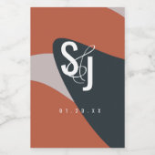 Organic Terracotta Blue Blush Wedding Voedselcontainer Etiket (Enkel label)