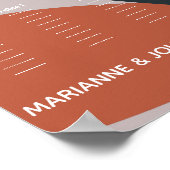 Organic Terracotta Blue Wedding Seating Chart Poster (Hoek)