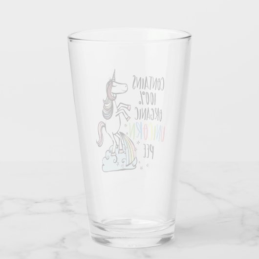 Organic Unicorn Pee Funny Unicorn Glas (Achterkant)