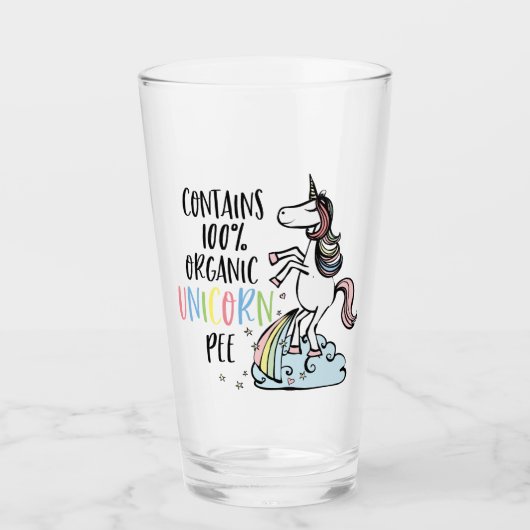 Organic Unicorn Pee Funny Unicorn Glas (Voorkant)