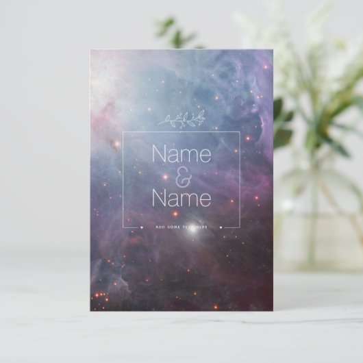 Organic wil je trouwen met me orion nebula EDITABL Bedankkaart (Staand voorkant)