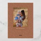 Organic Winter Botanicals Oval Photo Shape Rust Folie Feestdagenkaart (Achterkant)